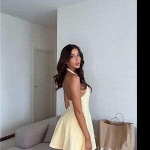 Zara Backless Yellow Dress